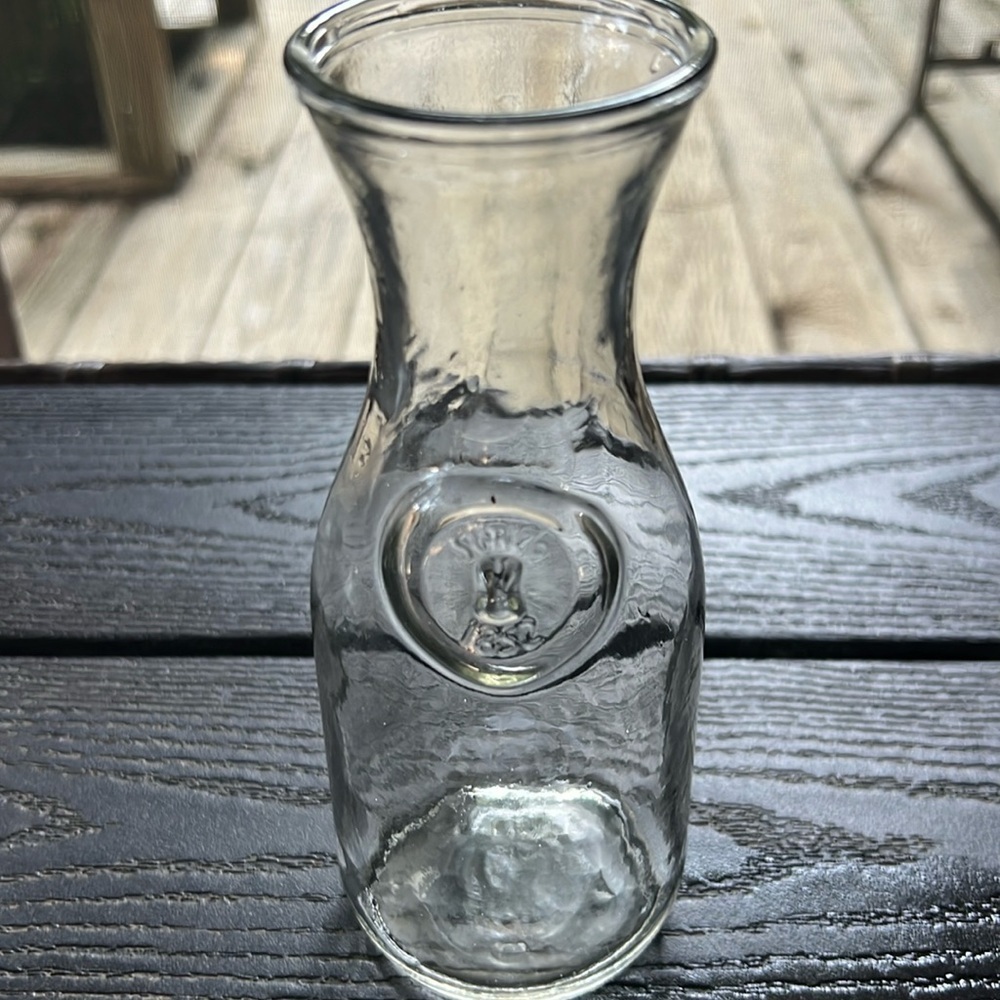 Clear Milk Glass jar.